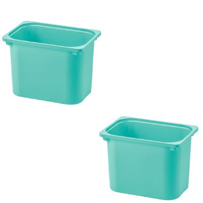 TROFAST Storage Box, Turquoise, 16 x11 x9 " Stackable Open Containers/Bins for TROFAST Frames Pack of 2