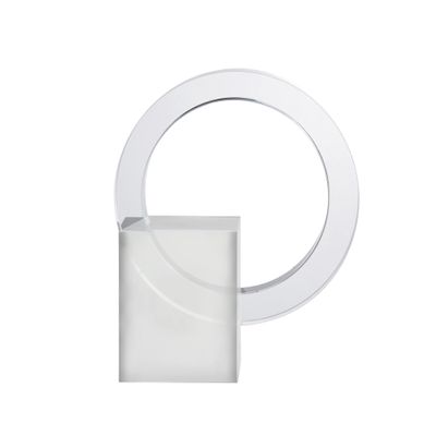 A&B Home Glass Ring Statue - Contemporary Glass Decorative Object, Tabletop Home Decor, Bedroom Living Room Bathroom Entryway Console Table Book Shelf Accent Piece, 6" x 2" x 5"