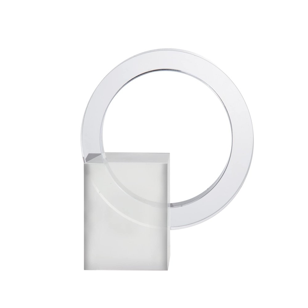 A&B Home Glass Ring Statue - Contemporary Glass Decorative Object, Tabletop Home Decor, Bedroom Living Room Bathroom Entryway Console Table Book Shelf Accent Piece, 6" x 2" x 5"