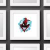 Trends International Gallery Pops Marvel Spider-Man: No Way Home - Fractured Web Slinger Wall Art Wall Poster, 12" x 12", White Framed Version view 3