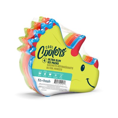 Cool Coolers by Fit & Fresh Reusable Kids Lunch Box Ice Packs, 4pk