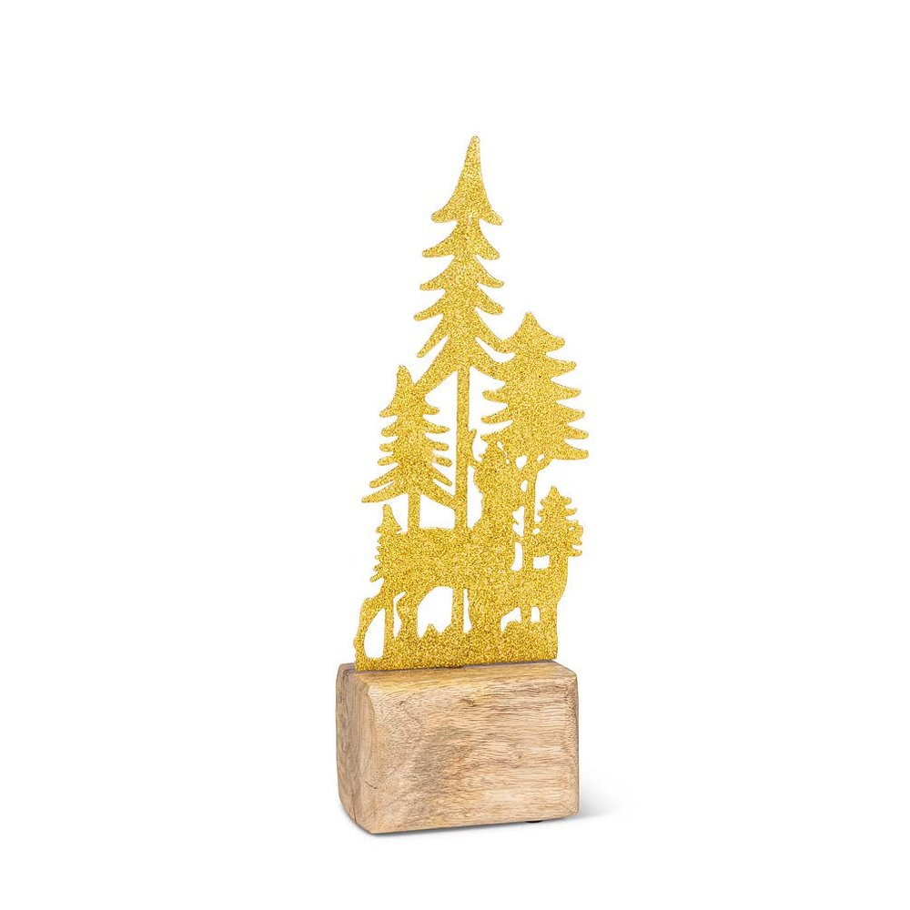 Abbott Collection Deer & Trees on Tall Trunk Base