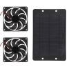 Solar Panel Fan Kit, Solar Powered Dual Fan 10W 12V Solar Exhaust Fan for Chicken Coop, Greenhouse, Attic, Dog House, Shed, Pet Houses, Window Exhaust, Cooling view 2