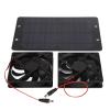 Solar Panel Fan Kit, Solar Powered Dual Fan 10W 12V Solar Exhaust Fan for Chicken Coop, Greenhouse, Attic, Dog House, Shed, Pet Houses, Window Exhaust, Cooling view 3