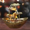 Indoor Tabletop Fountains Tabletop Fountain Interior Decoration Desktop Waterfall Fountain Office Desk Waterfall Fountain Home Bedroom Living Room Lotus Leaf Table Fountains Decoration Meditation Foun view 4