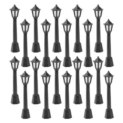 Healifty Micro Landscape Miniature Lamp Post Lights 20Pcs Simulation Street Lamps for DIY Garden Model Decoration