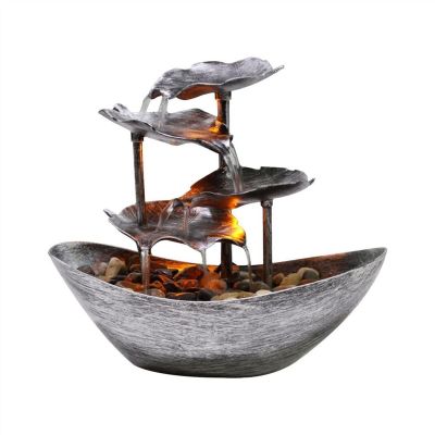 Indoor Tabletop Fountains Tabletop Fountain Interior Decoration Desktop Waterfall Fountain Office Desk Waterfall Fountain Home Bedroom Living Room Lotus Leaf Table Fountains Decoration Meditation Foun