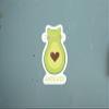 Avocato Avocado Cat 5 Inch Waterproof Decal Sticker Wall Window Vegan Bee Vegetarian Pride Natural Hippie Green Art Artistic Peta Homemade Nuts Sunflower Tie Dye Peace Kosher Tofu Feminist CS1477-2PK view 2