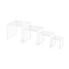 Marketing Holders 4 Piece Acrylic Riser Display Stands Clear 1/4" Thick Square Retail Platforms 6" 8" 10" and 12" Tabletop Showcase Pedestals view 1