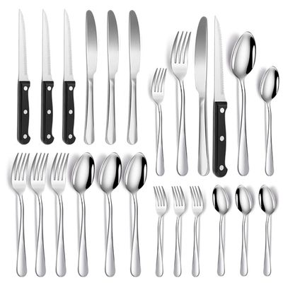 Silverware Set 24 Piece Stainless Steel Flatware Service for 4,Mirror Polished Home Kitchen Cutlery Utensil Dishwasher Safe