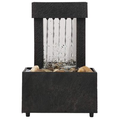 BNNP Indoor Tabletop Fountains LED Tabletop Fountain Indoor Flowing Water Waterfall Fountain Lighting Tabletop Fountain with Stones for Home Decor Decoration Meditation Fountain