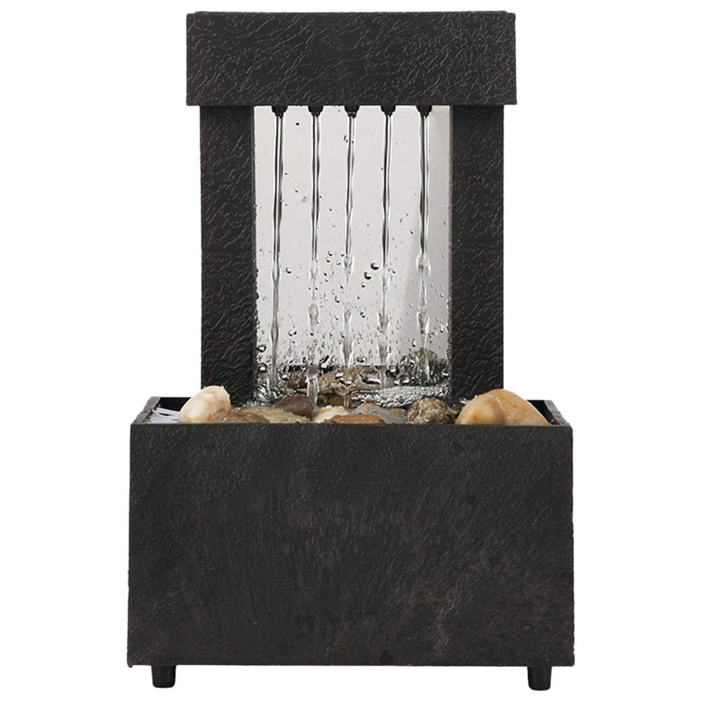 BNNP Indoor Tabletop Fountains LED Tabletop Fountain Indoor Flowing Water Waterfall Fountain Lighting Tabletop Fountain with Stones for Home Decor Decoration Meditation Fountain