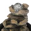 Indoor Tabletop Fountains Cascading Resin-Rock Falls Tabletop Water Fountain with LED Geomantic Ball for Office Study Room Indoor Home Desk Decor Decoration Meditation Fountain view 4