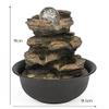 Indoor Tabletop Fountains Cascading Resin-Rock Falls Tabletop Water Fountain with LED Geomantic Ball for Office Study Room Indoor Home Desk Decor Decoration Meditation Fountain view 2