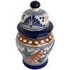 TalaMex Tecali Hand-Made Small-Size Colorful Mexican Talavera Ceramic Cookie Jar with Lid view 1