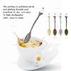 AUEAR, 50 Pack Vintage Crystal Spoons Set Carved Coffee Tea for Home Office Party Supplies view 3
