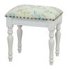 White Dressing Stool Piano Stool Wooden Dining Stool Sofa Stool Rubber Wood Stool Legs Cloth Fabric (Color : White, Size : 40x30x45cm) view 1