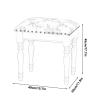 White Dressing Stool Piano Stool Wooden Dining Stool Sofa Stool Rubber Wood Stool Legs Cloth Fabric (Color : White, Size : 40x30x45cm) view 3