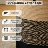 58L Large Woven Laundry Hamper by Fiona's magic, Tall Cotton Rope Laundry Basket, Boho Storage Basket for Blankets, Toys and Clothes Hamper for Bedroom and Living Room Organizing, Brown & Black view 4