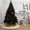 Starry Dynamo 60-Inch Cable Sweater Knit Christmas Tree Skirt with Wooden Toggles, Cream view 3