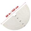 Starry Dynamo 60-Inch Cable Sweater Knit Christmas Tree Skirt with Wooden Toggles, Cream view 4