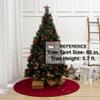 Starry Dynamo 60-Inch Cable Sweater Knit Christmas Tree Skirt with Wooden Toggles, Burgundy view 2