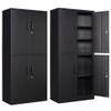 Letaya Metal Storage Cabinet with Lock Door, Adjustable Shelf Steel Cabinets for Office, Home,Pantry,Kitchen,Garage Utility Cabinet (4 Door-Black) view 1