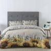 YESOF66 Zipper Duvet Cover Set Soft Comforter Cover Set for Girls Boys,Farmhouse Sunflowers Eucalyptus Leaves Linen Daisy Bedding Sets Twill Plush Bed Sheet Set,King Size view 2