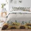YESOF66 Zipper Duvet Cover Set Soft Comforter Cover Set for Girls Boys,Farmhouse Sunflowers Eucalyptus Leaves Linen Daisy Bedding Sets Twill Plush Bed Sheet Set,King Size view 3
