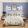 YESOF66 Zipper Duvet Cover Set Soft Comforter Cover Set for Girls Boys,Farmhouse Sunflowers Eucalyptus Leaves Linen Daisy Bedding Sets Twill Plush Bed Sheet Set,King Size view 4