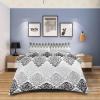 YESOF66 Zipper Duvet Cover Set Soft Comforter Cover Set for Girls Boys,Luxury Boho Black Flowers Gradient Pattern Daisy Bedding Sets Twill Plush Bed Sheet Set,King Size view 4