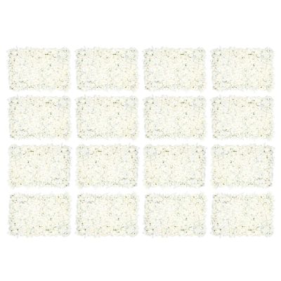 20 PCS Flower Wall Panel Artificial Flowers Wall Decoration 24" x 16" Decorative Hydrangea Flower Panels Wall for Home Party Wedding Christmas Festival Photo Backgdrop Decor (20PCS, White)