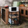LIANTRAL 3 Tier Rolling Cart, Brown Kitchen Carts on Wheels with Storage, Multifunctional Utility Cart for Kitchen, Bathroom, Living Room, Bar, Office view 3