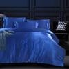 Yarns of Cotton 7 PC All Season Silky Satin Comforter+Sheet Set Oversized King Size Luxury Bedding Sets Wrinkle Free & Breathable Set Durable Satin Bedding Set (Royal Blue, Oversized King) view 2