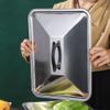 CALLARON Stainless Steel Food Dish Cover Protective Lids for Fish Plate Grill Pan view 3