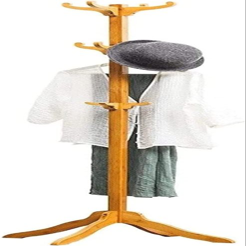 YQBUER Coat Rack Wall Mounted Coat Rack Traditional Furniture Coat/Hat Rack Household Storage Rack Three-Layer Hook Super Load-Bearing Floor-Standing Simple Coat Rack for The Entryway Bathroom