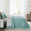 HZ & HY Oversized King Bedspread 138x122 Extra Wide, Ultrasonic Coverlet Bedding Set, Lightweight Thin Comforter, Reversible, 5 Piece, 100% Microfiber, California/Alaskan King, Seaglass view 3