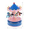 Carousel Music Box, Wooden Carousel Music Box 3- Horse Figurine Rotating Music Box Merry- Go- Round Wooden Musical Box for Christmas Birthday Valentines (Style 3, Pink Blue) view 2