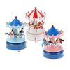 Carousel Music Box, Wooden Carousel Music Box 3- Horse Figurine Rotating Music Box Merry- Go- Round Wooden Musical Box for Christmas Birthday Valentines (Style 3, Pink Blue) view 3