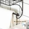 Metal Paper Towel Holder Wall Mount. Towel Bar with Basket Storage Organizer for Kitchen Bathroom, Gray, 14" W x 5.7" D view 3