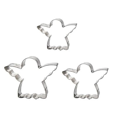 3pcs Cookie Cutters Set Unique Angel Metal Shape Sandwich Cutter Stainless Steel Biscuit Cutter for Kids, Sandwich Maker Cookie Molds Fruit Cutter for Baking