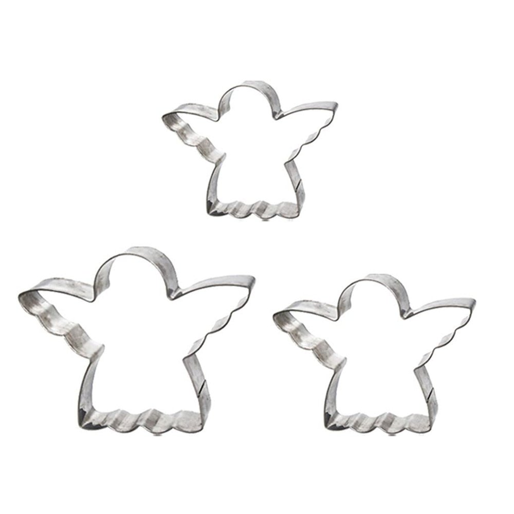 3pcs Cookie Cutters Set Unique Angel Metal Shape Sandwich Cutter Stainless Steel Biscuit Cutter for Kids, Sandwich Maker Cookie Molds Fruit Cutter for Baking