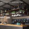Pipi Zhu Hanging Wine Glass Holder - Ceiling Wine Rack, Wall Mounted Plant Rack/Glass Rack, Floating Shelves with Guardrails, LOFT/Home/Kitchen Display Stand, Inverted Decorative Rack view 4
