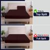 SGI bedding 34" King Split Top Flex Head Sheet 100% Egyptian Cotton Sheet Set - 600 Thread Count Flex Top Sheet Adjustable Bed - 4 Piece Sheet Set 15" Deep Pocket Sleep Number Bed - Chocolate Solid view 3