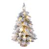 DCQRY Prelit Mini Christmas Tree, 18Inch Tabletop Flocked Christmas Tree with Lights and Wood Base Xmas Pine Tree for Holiday Home Office Christmas Decoration view 1