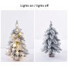 DCQRY Prelit Mini Christmas Tree, 18Inch Tabletop Flocked Christmas Tree with Lights and Wood Base Xmas Pine Tree for Holiday Home Office Christmas Decoration view 3