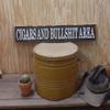 AFTWO Cigars and Bullshit Area Rustic Carved Wood Sign/Man Cave/Porch/dcor/Patio/Garage/BBQ/Bar Decor Wooden Signs with Sayings 4x16 Inch view 1