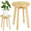 Bamboo Wooden Step Stool - Portable Stool - Foot Stool Bed Steps for High Beds for Adults Holds Up to 350lbs Sturdy Kids Step Stools for Kitchen Bathroom Bedroom Toilet (Large Round) view 1