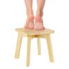 Bamboo Wood Step Stool - Foot Stool - Small Adults Kids Step Stools Anti-Slip Sturdy Durable Kitchen Bathroom Bedroom Steps for High Beds Holds Up to 350lbs (Medium Square) view 1