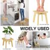 Bamboo Wood Step Stool - Foot Stool - Small Adults Kids Step Stools Anti-Slip Sturdy Durable Kitchen Bathroom Bedroom Steps for High Beds Holds Up to 350lbs (Medium Square) view 3